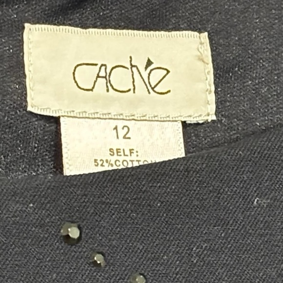 CACHE’ - SIZE 12 - DARK NAVY & SWAROVSKI STONES - VERY FITTED - GREAT COND - S - Picture 11 of 14